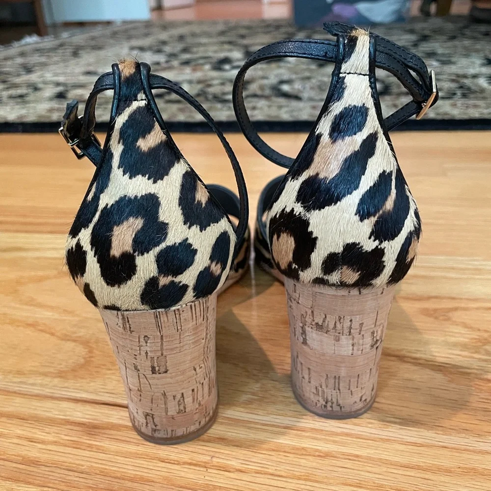 Kate‎ Spade Womens Lonnie Leopard Print Wedge Sandals Size 9 Mob Wife Old Money
